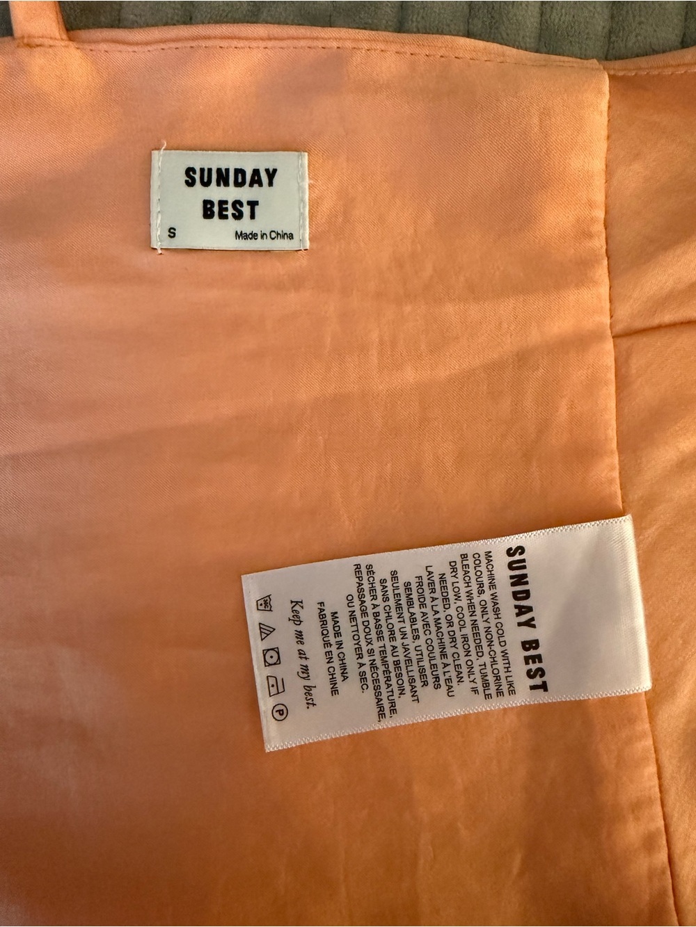 Aritzia Sunday Best Satin Scarf Wrap Top in Apricot - Picture 4 of 5